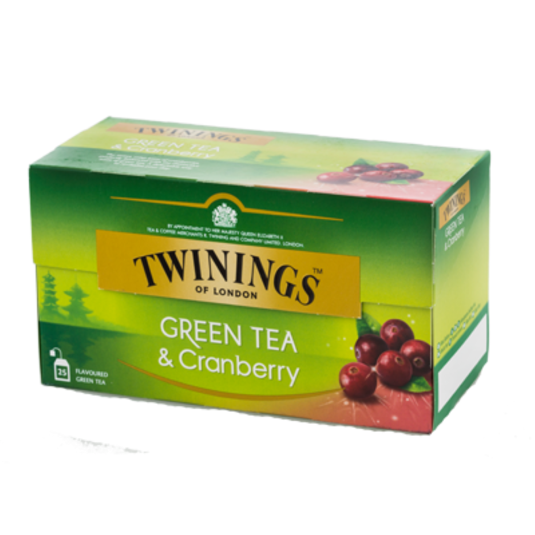 TWININGS GREEN TEA CRANBERR 20S